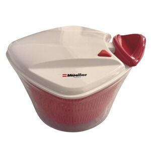 MUELLER 5L Salad Spinner SS905 Vegetable Washer Dryer Bowl Red White